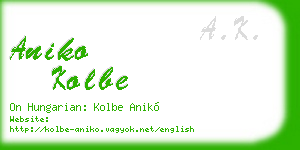 aniko kolbe business card